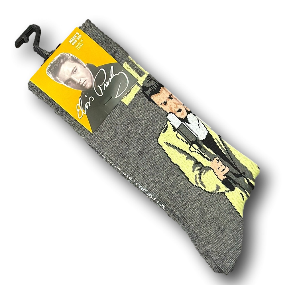 3/$20 Elvis Presley Retro Funny Novelty Crew Socks - NWT - Picture 3 of 3